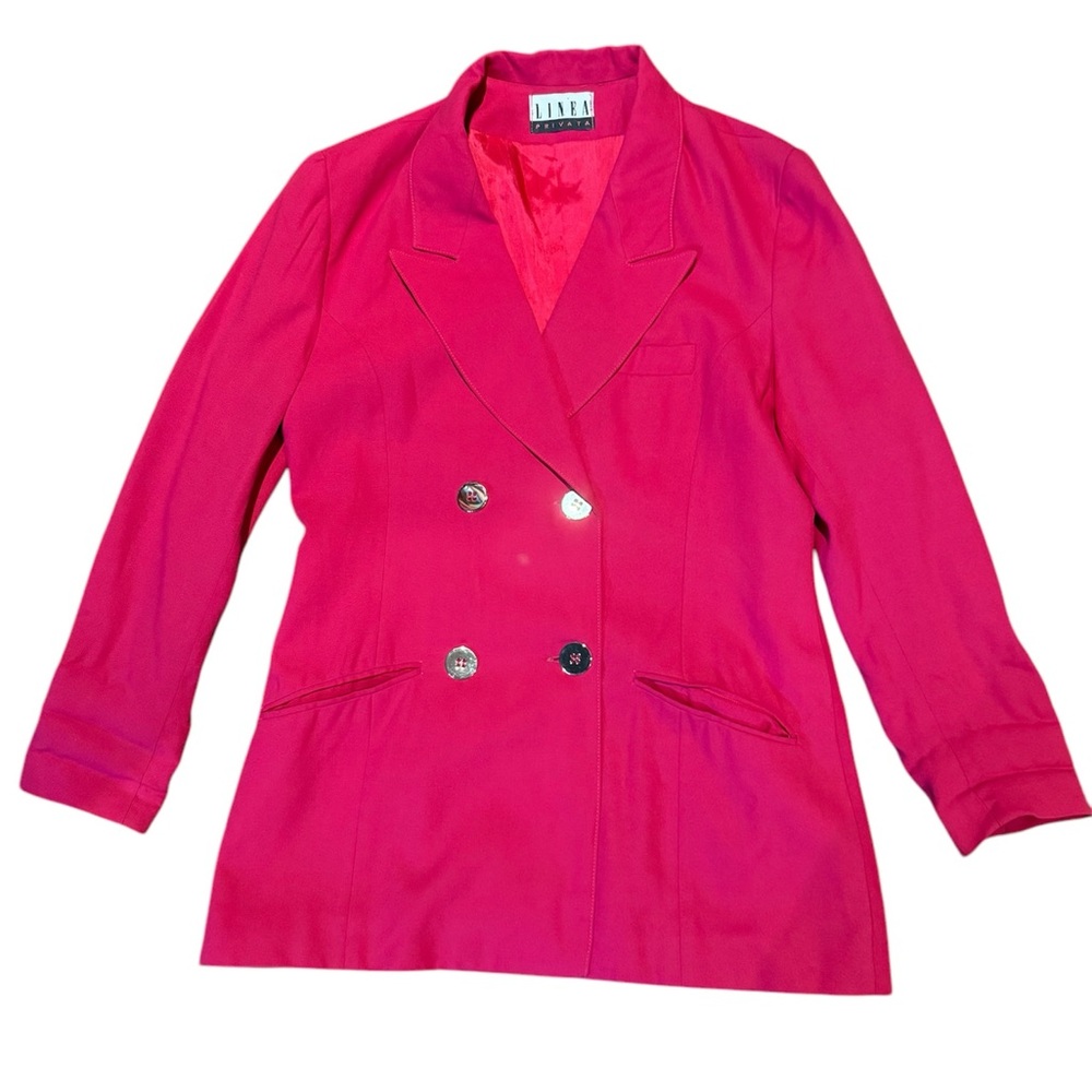 VINTAGE Linea Privata Hot Pink Double Breasted Blazer Jacket Women’s 80s 90s